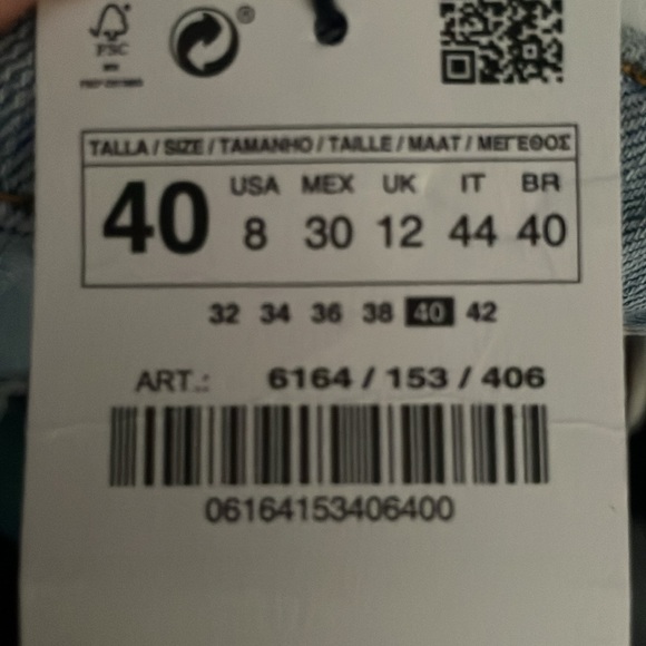 Zara basics high waisted jeans size 8 - Picture 6 of 6